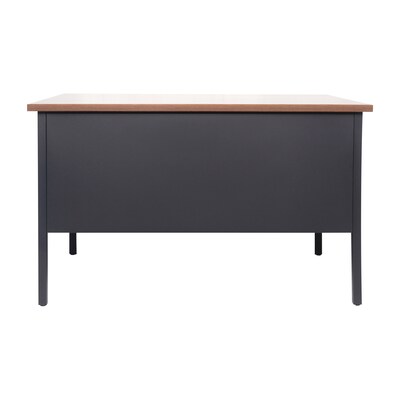 Flash Furniture Cambridge 48"W Single Pedestal Desk, Walnut/Black (GCMBLK173WLN)