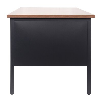 Flash Furniture Cambridge 48"W Single Pedestal Desk, Walnut/Black (GCMBLK173WLN)