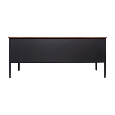 Flash Furniture Cambridge 60"W Single Pedestal Desk, Walnut/Black (GCMBLK175WLN)