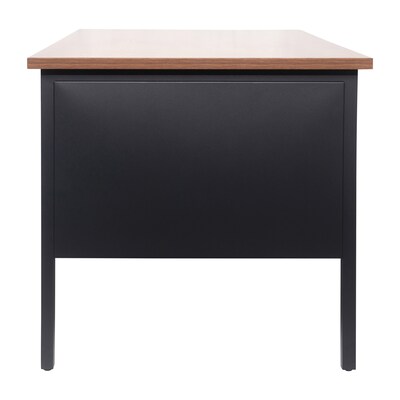 Flash Furniture Cambridge 60"W Single Pedestal Desk, Walnut/Black (GCMBLK175WLN)