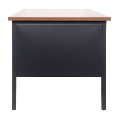 Flash Furniture Cambridge 70"W Double Pedestal Desk, Walnut/Black (GCMBLK180WLN)