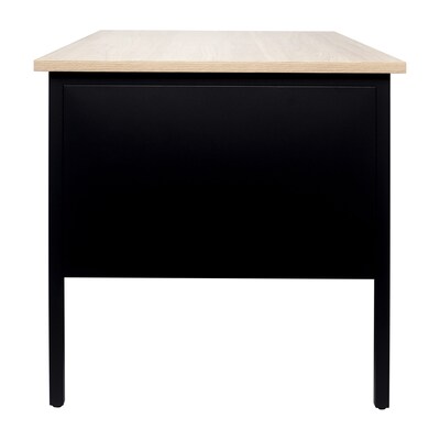 Flash Furniture Cambridge 48"W Single Pedestal Desk, White Oak/Black (GCMBLK173WOK)