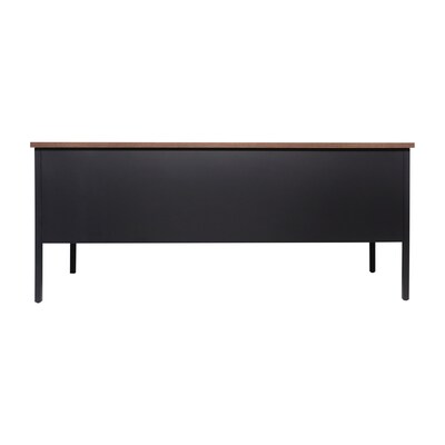 Flash Furniture Cambridge 60"W Double Pedestal Desk, Walnut/Black (GCMBLK179WLN)