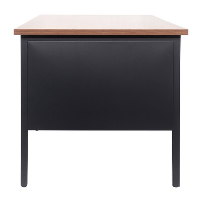 Flash Furniture Cambridge 60"W Double Pedestal Desk, Walnut/Black (GCMBLK179WLN)