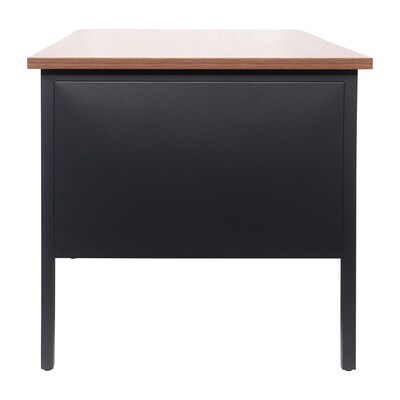 Flash Furniture Cambridge 70"W Single Pedestal Desk, Walnut/Black (GCMBLK177WLN)