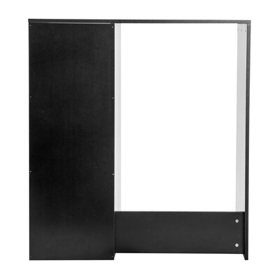 Flash Furniture Lotus Engineered Wood Mini Fridge Bookshelf Storage Station, Black (NAN17300BK)