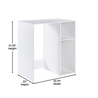 Flash Furniture Lotus Engineered Wood Mini Fridge Bookshelf Storage Station, White (NAN17300WH)