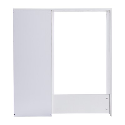 Flash Furniture Lotus Engineered Wood Mini Fridge Bookshelf Storage Station, White (NAN17300WH)