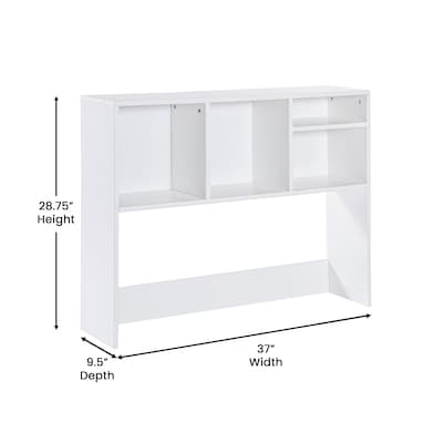 Flash Furniture Lotus 29"H x 37"W Desktop Bookshelf Storage Organizer, White (NAN17295WH)