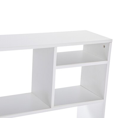 Flash Furniture Lotus 29"H x 37"W Desktop Bookshelf Storage Organizer, White (NAN17295WH)