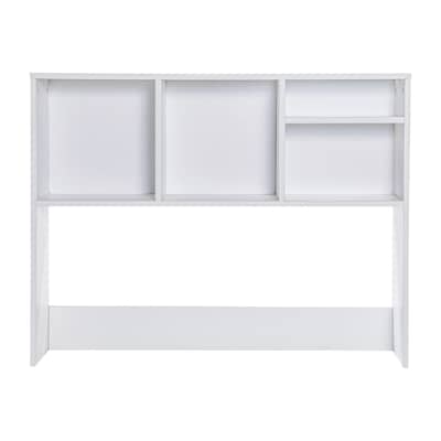 Flash Furniture Lotus 29"H x 37"W Desktop Bookshelf Storage Organizer, White (NAN17295WH)