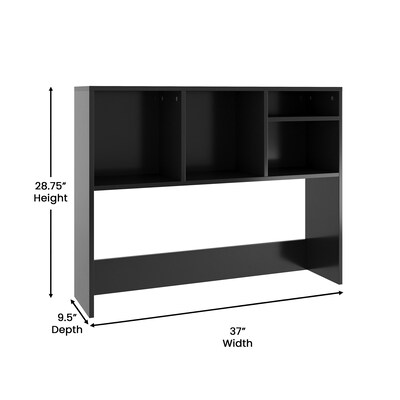 Flash Furniture Lotus 29"H x 37"W Desktop Bookshelf Storage Organizer, Black (NAN17295BK)
