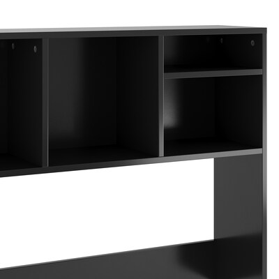 Flash Furniture Lotus 29"H x 37"W Desktop Bookshelf Storage Organizer, Black (NAN17295BK)