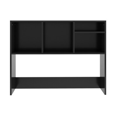 Flash Furniture Lotus 29"H x 37"W Desktop Bookshelf Storage Organizer, Black (NAN17295BK)