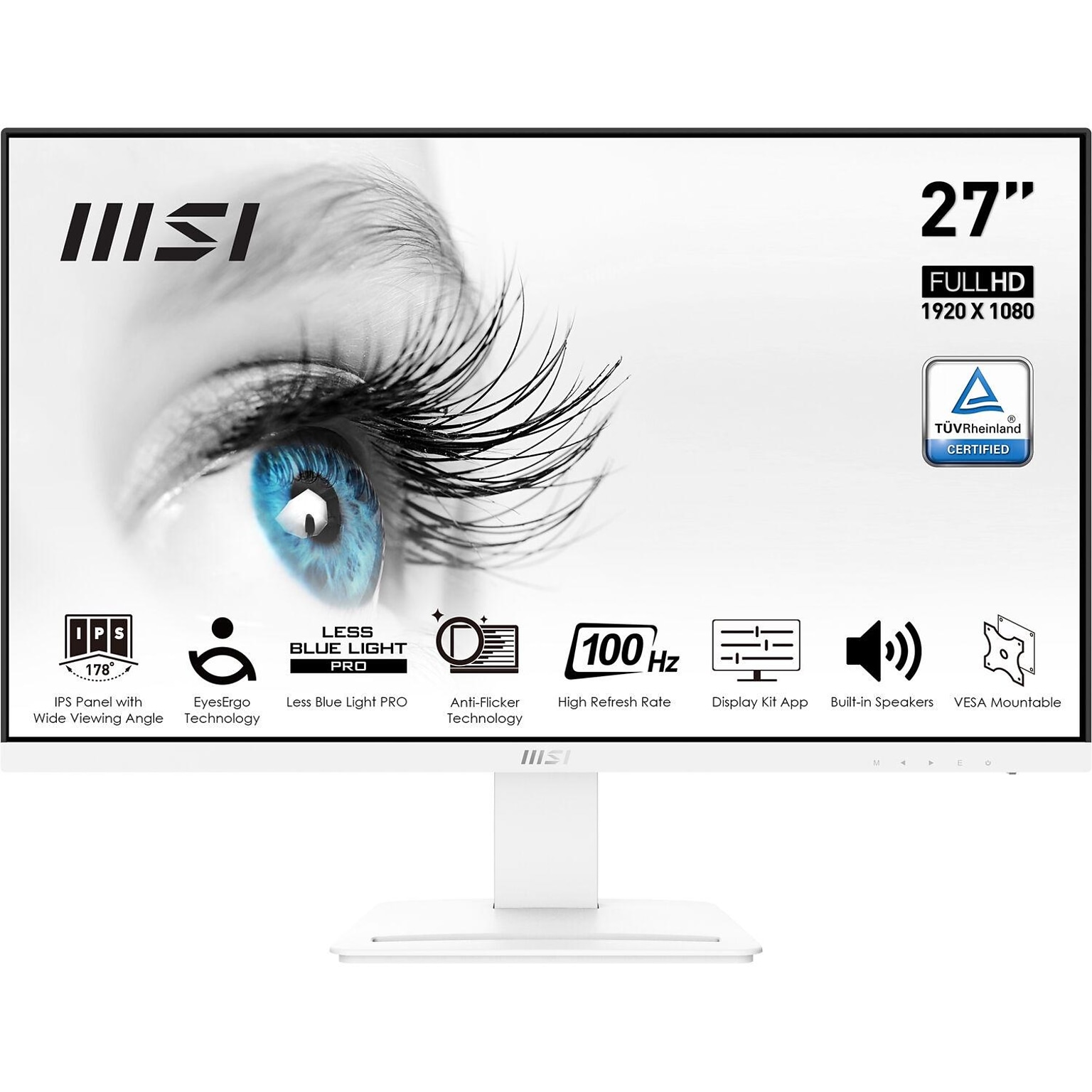 MSI Pro MP273A 27 100Hz LCD Monitor, Matte White (MP273AW)