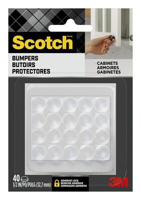 Scotch Self-Stick Rubber Pads, Clear, 1/2 in, 40/Pack (SP951-NA)