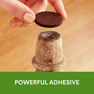 Scotch Round Felt Pads, 1", Brown, 32/Pack (SP822-NA)