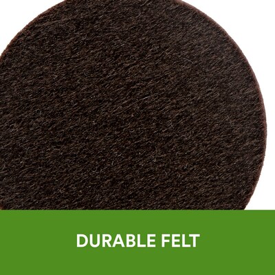Scotch Round Felt Pads, 1", Brown, 32/Pack (SP822-NA)