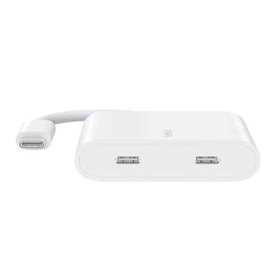 Belkin 2-Slot USB-C Data + Charge Adapter, White (WCZ002BTWH)