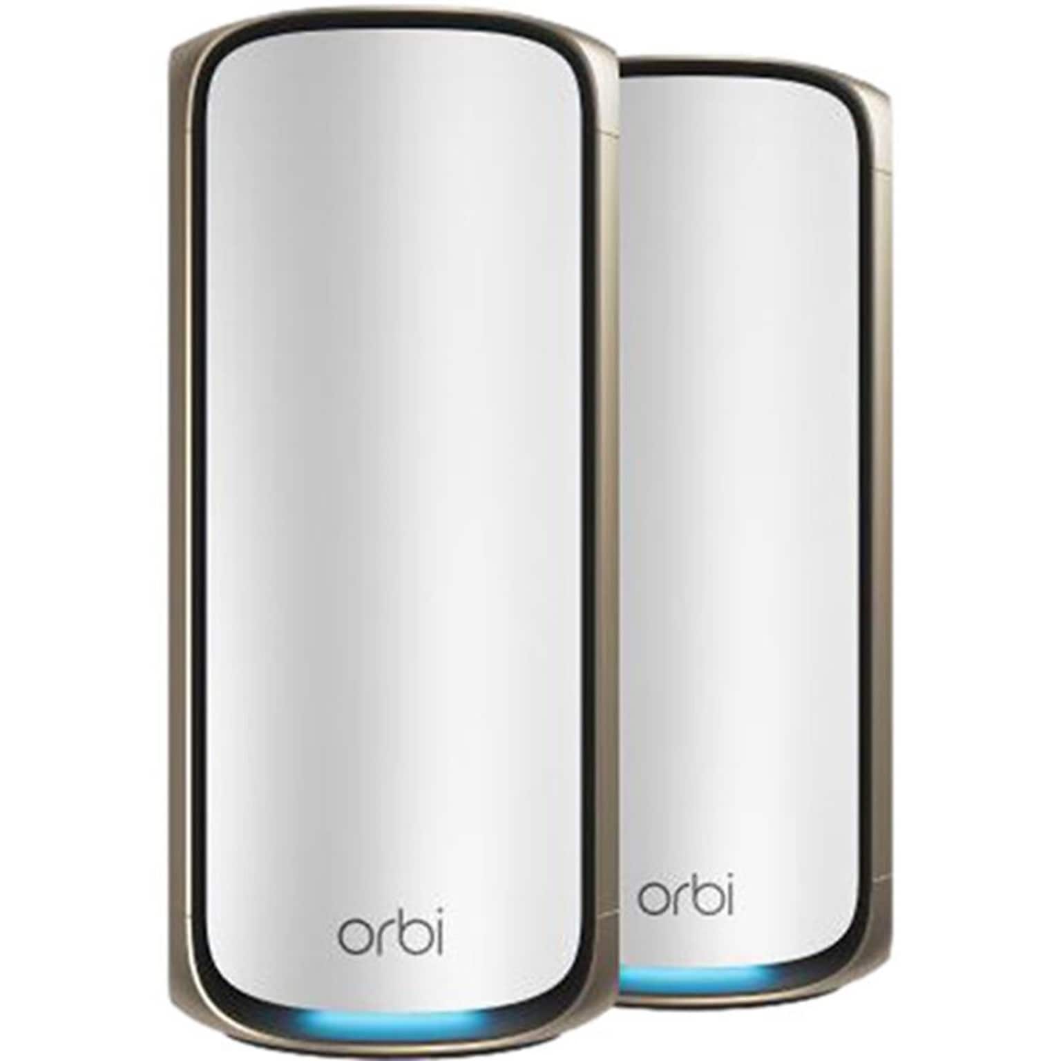Netgear Orbi 970 27089 MU-MIMO WiFi 7 Gaming Mesh System, White, 2/Pack (RBE972S100NAS)
