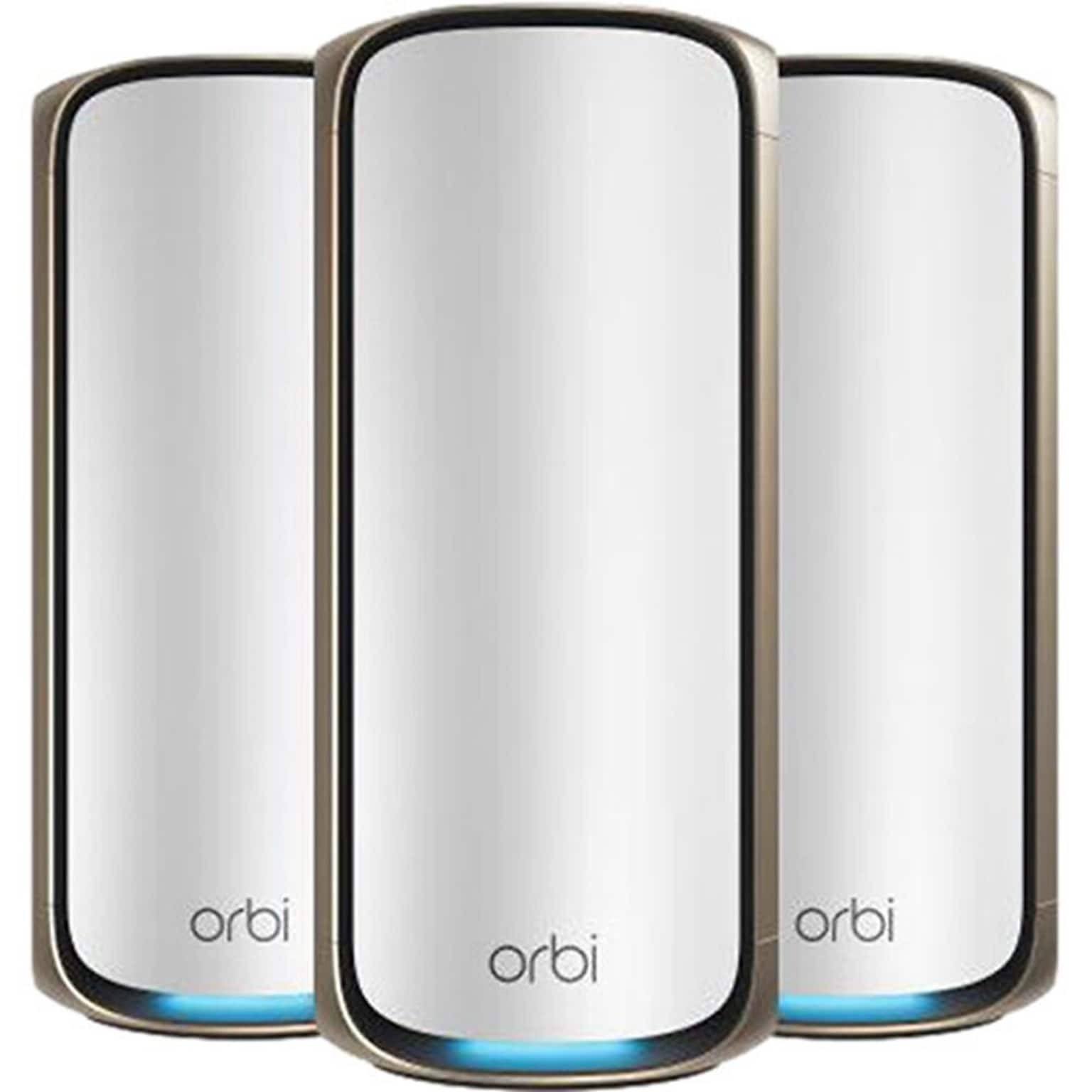 Netgear Orbi 970 11530 MU-MIMO WiFi 7 Gaming Mesh System, White, 3/Pack (RBE973S100NAS)