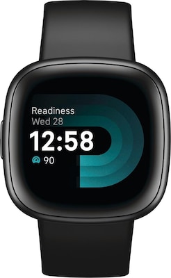 Google Fitbit Versa 4 Smart Watch, Black, Graphite Aluminum (FB523BKBKL-BNDL)