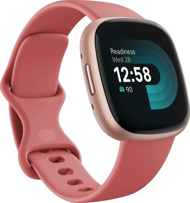 Google Fitbit Versa 4 Smart Watch, Pink Sand, Copper Rose Aluminum (FB523RGRW-US)