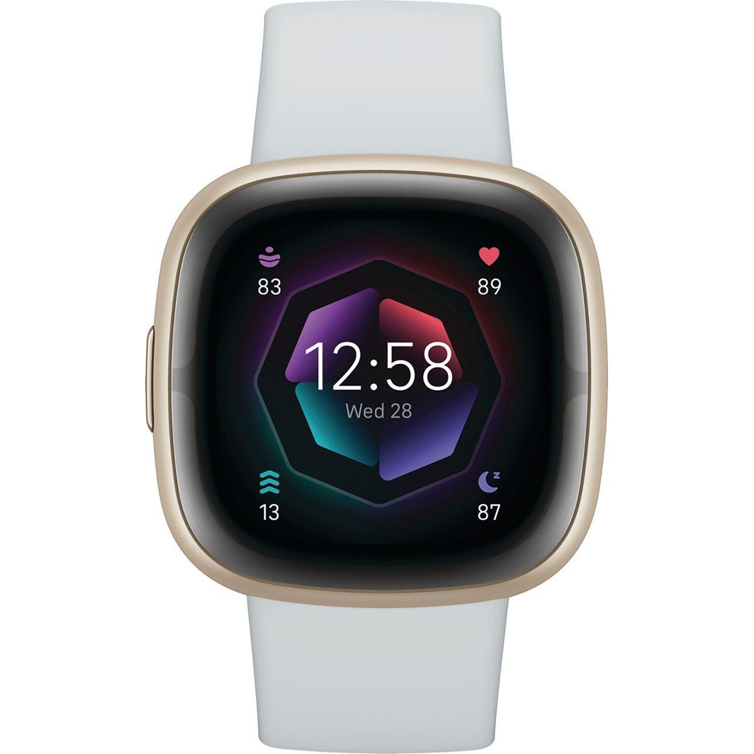 Google Fitbit Sense 2 Smart Watch, Misty Blue, Soft Gold Aluminum (FB521GLBM-US)