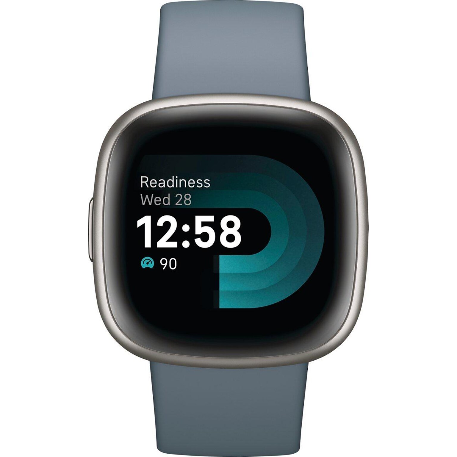 Google Fitbit Versa 4 Smart Watch, Waterfall Blue, Platinum Aluminum (FB523SRAG-US)