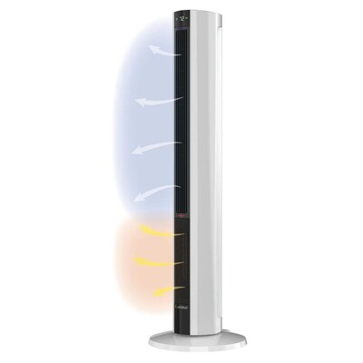 Lasko 1500-Watt BTU 5100 Ceramic Tower Fan & Space Heater, White (FH500)