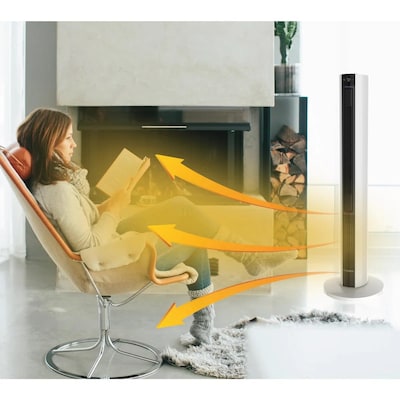 Lasko 1500-Watt BTU 5100 Ceramic Tower Fan & Space Heater, White (FH500)