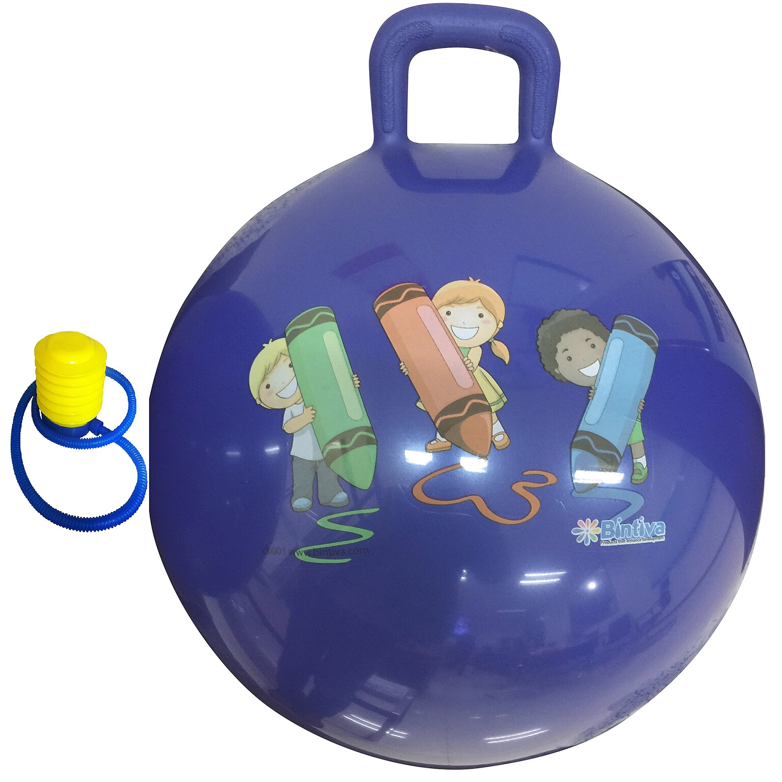 Bintiva Hippity Hop Jump Ball With Foot Pump, Blue (BNVBNHOPBALL45BLUBT)
