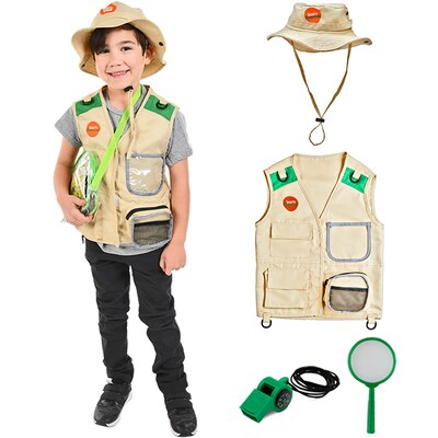 Bintiva Dress Up / Drama Play Trunk Set, Scientist-Explorer-Gardening, 16 Pieces/Set (BNVBT018)