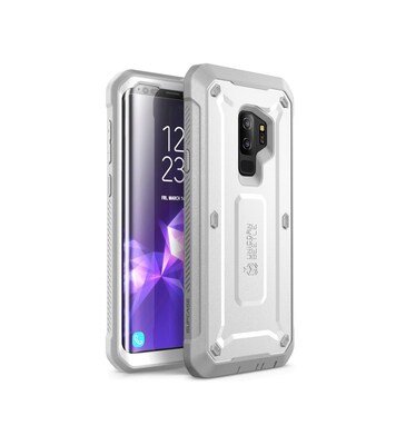 i-Blason SUPCASE Galaxy S9 Case Full Body Rugged Holster Case With Screen Protector, Unicorn Beetle Pro White (S-G-9-UBP-SP-WH)