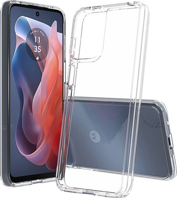 SaharaCase  Hybrid-Flex Hard Shell Series Case for Motorola Moto G Play (2024), Clear (CP00558)