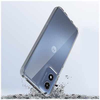 SaharaCase  Hybrid-Flex Hard Shell Series Case for Motorola Moto G Play (2024), Clear (CP00558)