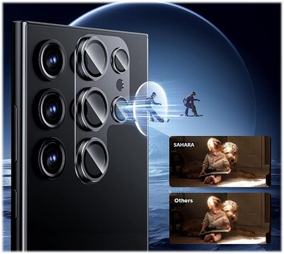 SaharaCase ProShock Camera Lens Protector for Samsung Galaxy S24 Ultra, Titanium Black, 2/Pack