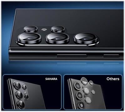 SaharaCase ProShock Camera Lens Protector for Samsung Galaxy S24 Ultra, Titanium Black, 2/Pack