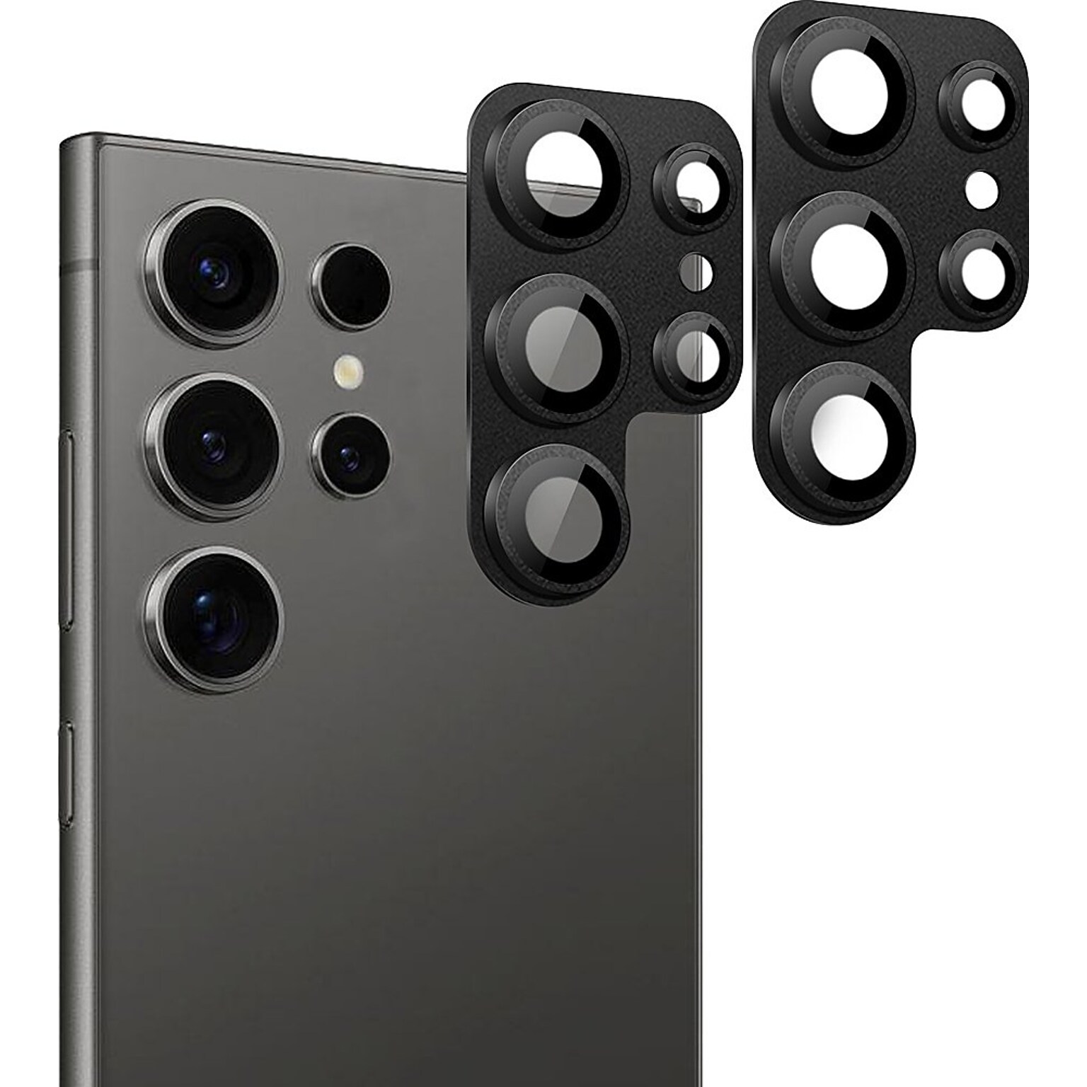 SaharaCase ProShock Camera Lens Protector for Samsung Galaxy S24 Ultra, Titanium Black, 2/Pack