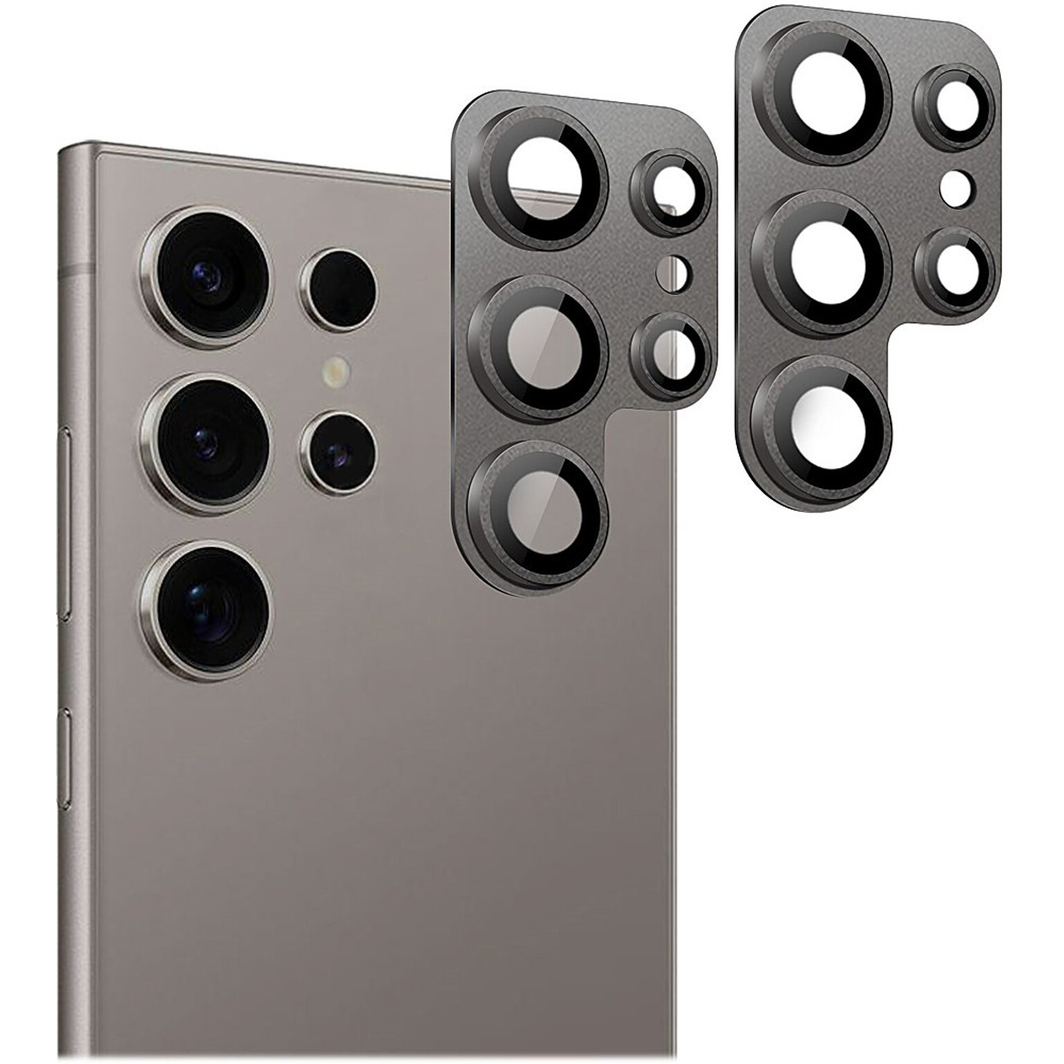 SaharaCase ProShock Camera Lens Protector for Samsung Galaxy S24 Ultra, Titanium Gray, 2/Pack