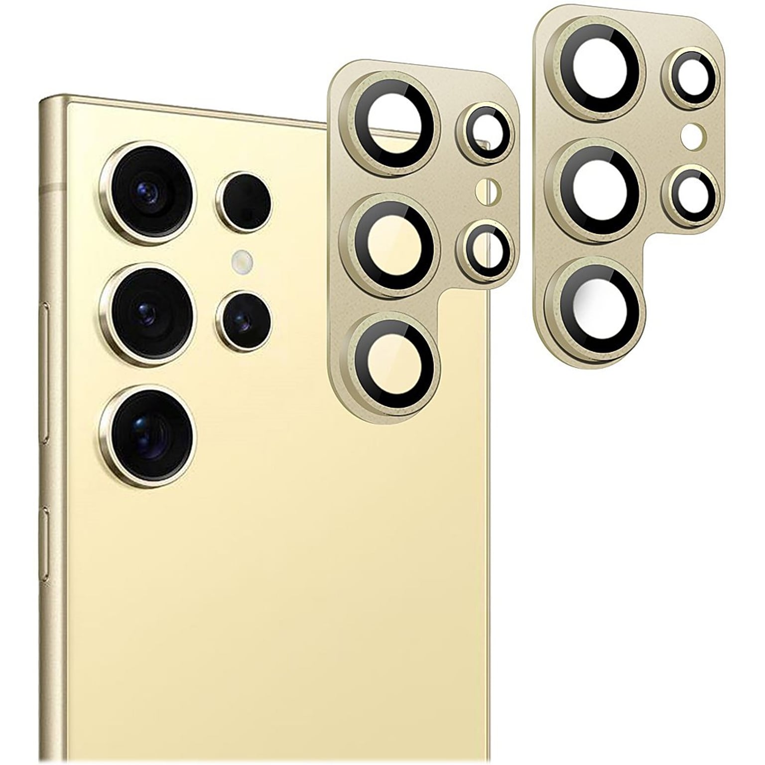SaharaCase ProShock Camera Lens Protector for Samsung Galaxy S24 Ultra, Titanium Yellow, 2/Pack