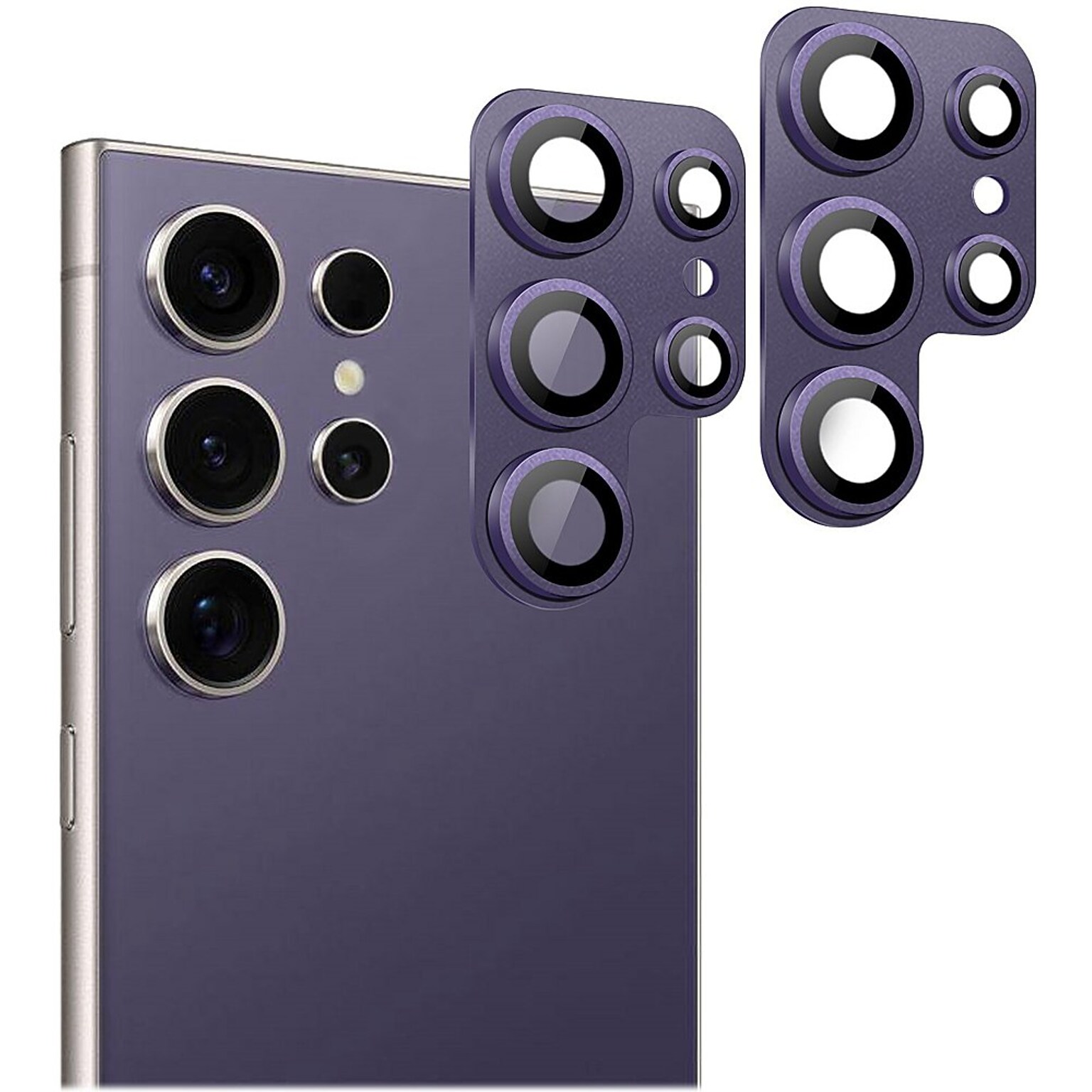 SaharaCase ProShock Camera Lens Protector for Samsung Galaxy S24 Ultra, Titanium Violet, 2/Pack