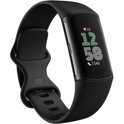 Google Fitbit Charge 6 Fitness Tracker, Obsidian/Black Aluminum (GA05183NA)