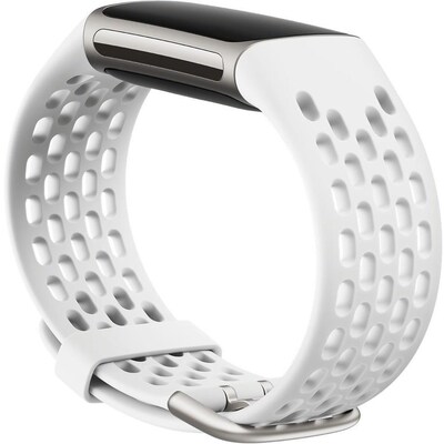 Google Fitbit Charge 6 & Charge 5 Sport Bands, Frost White (FB181SBWTS)