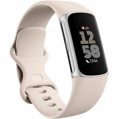 Google Fitbit Charge 6 Fitness Tracker, Porcelain/Silver Aluminum (GA05185NA)