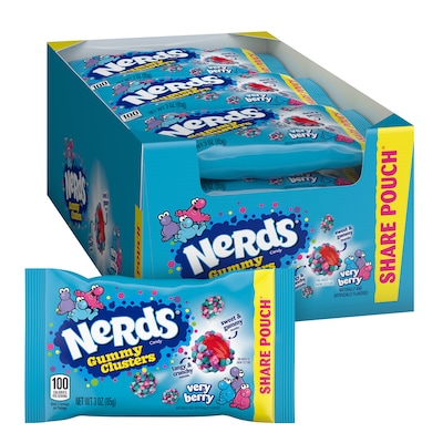 Nerds Very Berry Gummy Clusters Share Pack, 3 oz., 12/Pack (220-02361)