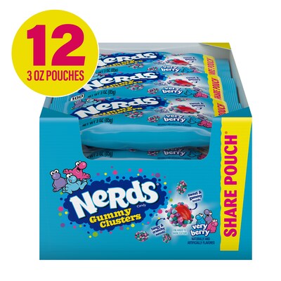 Nerds Very Berry Gummy Clusters Share Pack, 3 oz., 12/Pack (220-02361)