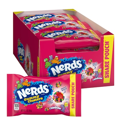 Nerds Rainbow Gummy Clusters Share Pack, 3 oz., 12/Pack (220-02360)