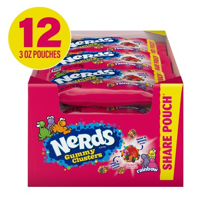 Nerds Rainbow Gummy Clusters Share Pack, 3 oz., 12/Pack (220-02360)