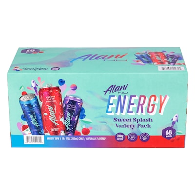 Alani Nu Energy Sweet Splash Variety Pack, 12 oz, 18/Pack (220-02374)